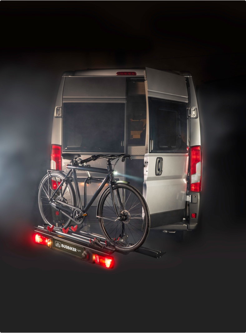 Mauve Open Lengtegraad Busbiker - de fietsendrager voor uw (bus)camper!